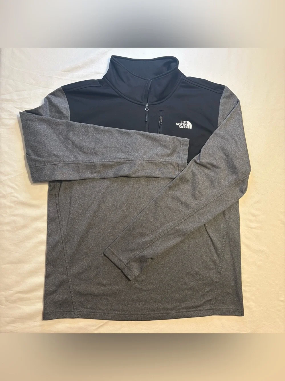 The North Face Men’s Cinder 100 1/4 Zip Pullover Fleece Black and  Asphalt Gray